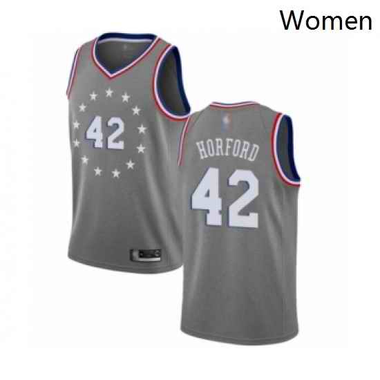 Womens Philadelphia 76ers 42 Al Horford Swingman Gray Basketball Jersey City Edition